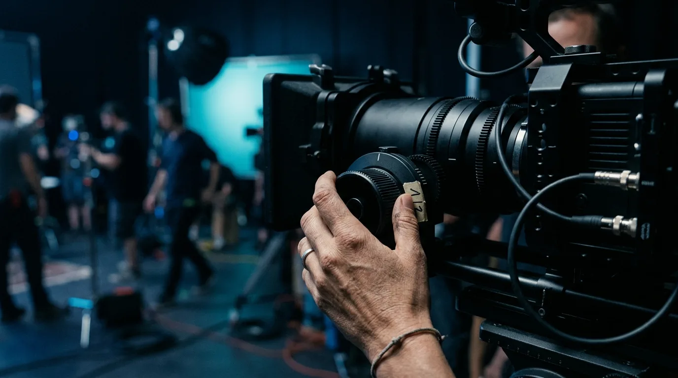 Filmteam bei der handwerklichen Arbeit am Set – Filmproduktion als Handwerk